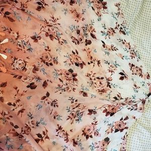 Floral Pink Rose kimono with fringe